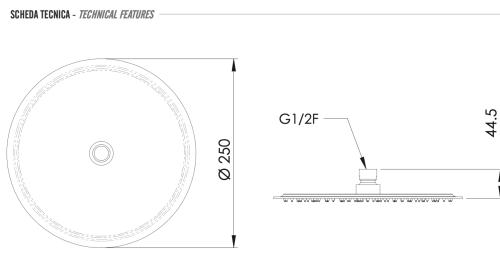 Верхний душ Remer 357UFM25NOX черный матовый - фото 4
