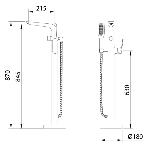 Смеситель Clever VOGUE XTREME 61130 напольный хром - фото 2