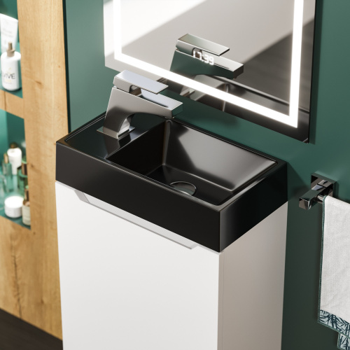 Раковина из литьевого мрамора Uperwood Classic New 2911021334 41х23 полувстраиваемая цвет черный глянцевый - фото 4