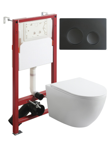 Комплект унитаз с инсталляцией и клавишей смыва Agger ATI07150+APB144 - фото 2