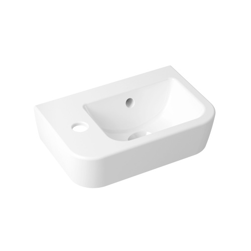 Раковина из сантехнического фарфора Lavinia Boho One 33310001L 37х25 подвесная цвет белый глянцевый 1 отверстие под смеситель - фото 2