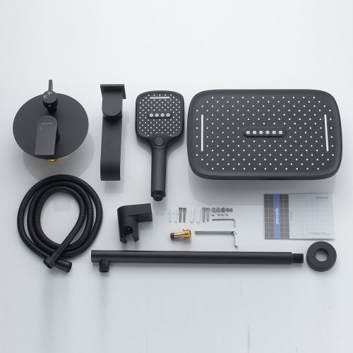 Душевая система Shevanik S4135H встраиваемая в стену цвет черный - фото 4