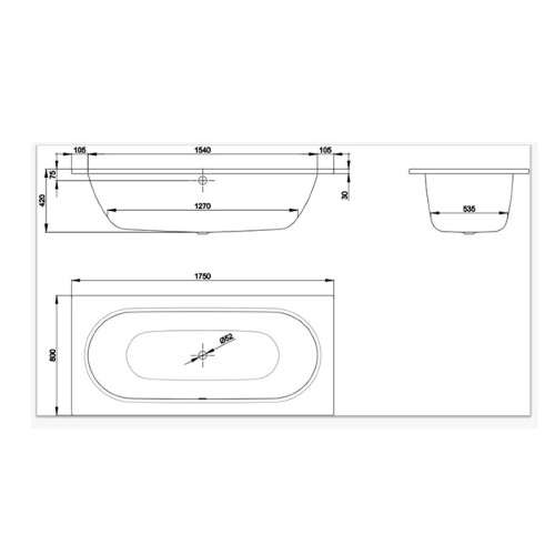 Ванна стальная Bette Starlet 1450-000 PLUS 175х80 встраиваемая прямоугольная без ножек - фото 2