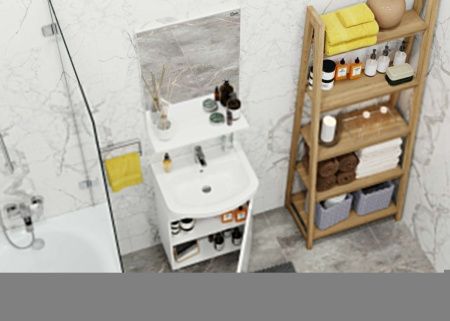 Комплект мебели: тумба с раковиной + зеркало Onika ЭКО 105205 50х40 напольный цвет белый