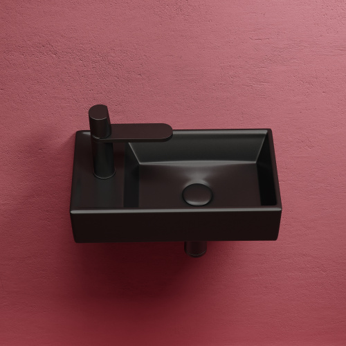 Раковина из сантехнического фарфора Ceramica Nova ELEMENT CN6051RMB 42х22 подвесная цвет черный матовый 1 отверстие под смеситель - фото 4