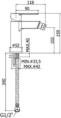 Смеситель Paffoni Ringo RIN131NO на биде черный - фото 3