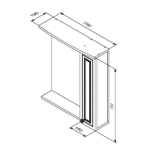 Зеркало-шкаф Damixa Palace One M41MPR0751WG 75х19х75 подвесной цвет белый глянцевый - фото 5