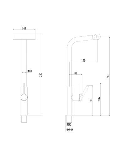 Смеситель для кухни Fmark FS8266Q на мойку графит - фото 2