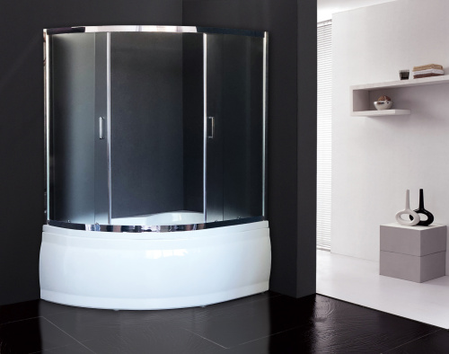 Душевая шторка на ванну Royal Bath ALPINE RB150ALP-C-CH 150х150 стекло рифленое профиль хром глянцевый ориентация универсальная