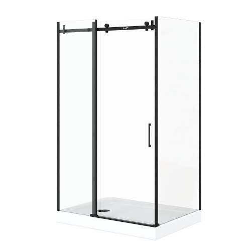 Душевой уголок Cerutti SPA CEZA'S120B 90х120 стекло прозрачное профиль черный без поддона - фото 3