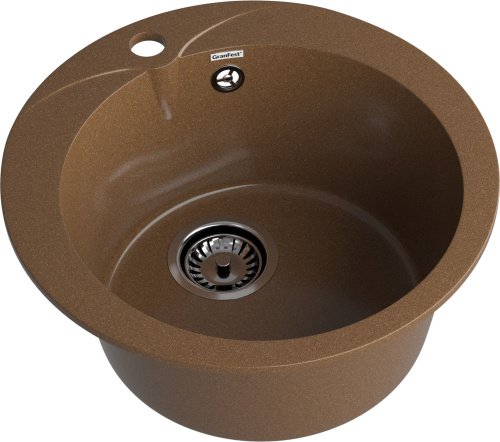 Кухонная мойка Granfest Rondo R-480 терракот 48х48 цвет коричневый поверхность матовая - фото 2