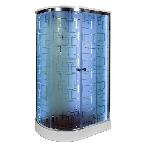 Душевая кабина AvaCan EM1511RLED+GM 110х80 асимметричная с крышей ориентация правая - фото 2