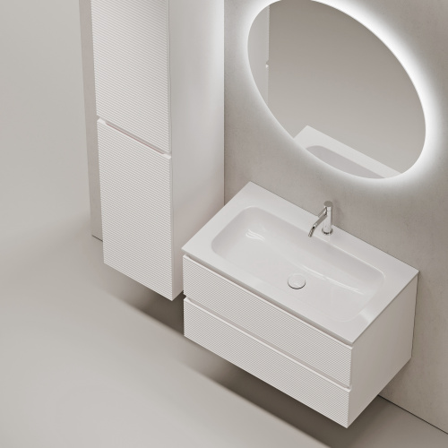 Тумба под раковину Sancos FOLK FL80W 79х45х50 подвесная цвет белый - фото 4