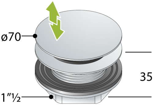 Донный клапан OMP Tea  8568.060.6.XD - фото 2
