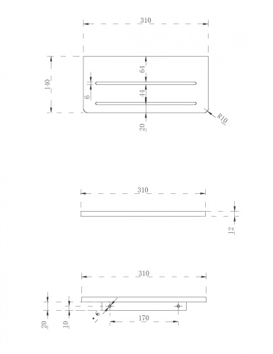 Полка в ванную комнату ABBER Stein AS1653MB - фото 3