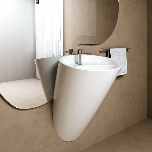 Раковина из сантехнического фарфора Ambassador Queen 116T20102 54х47 подвесная цвет белый матовый 1 отверстие под смеситель - фото 2