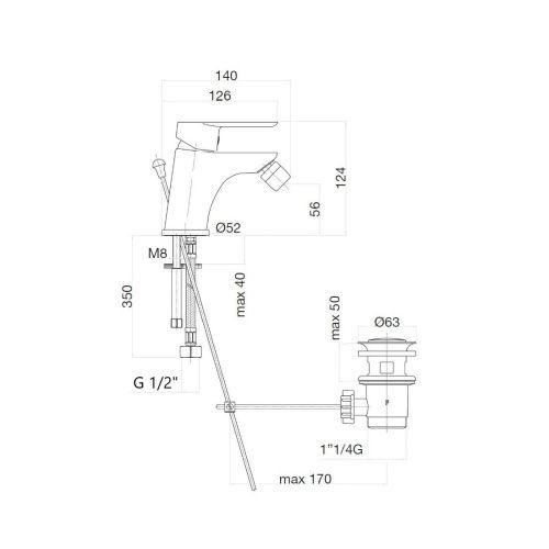 Смеситель Webert Sax Evolution SE840102560 на биде черный - фото 3