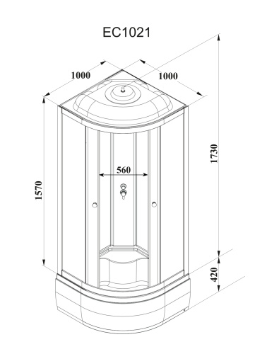 Душевая кабина Parly Classic EC1021 100х100 четверть круга с крышей ориентация универсальная - фото 5