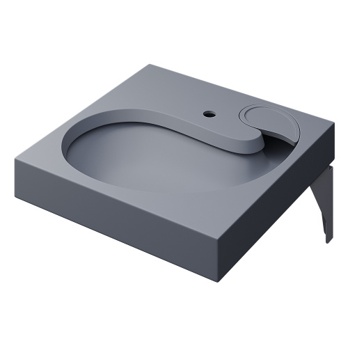 Раковина из литьевого мрамора Uperwood Comforty 2930205238 60х60 над стиральной машиной цвет серый - фото 5