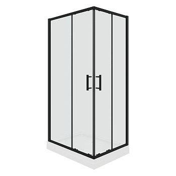 Душевой уголок Parly ZQ121B 120х80 стекло прозрачное профиль черный с поддоном