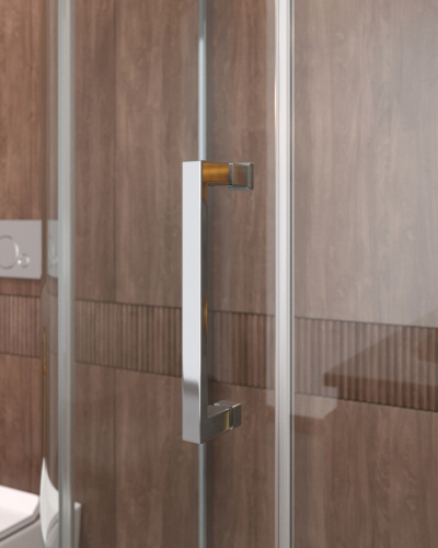 Душевой уголок Cezares MOLVENO MOLVENO-RH-11-120/110-C-Cr-IV 120х110 стекло прозрачное профиль хром глянцевый без поддона - фото 2