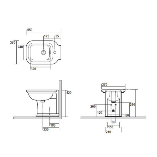 Биде Kerasan Waldorf 4121K1bi/cr*1 напольное - фото 2