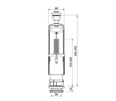 Арматура для бачка унитаза Oli URAL I+UNI BOTTOM 216445