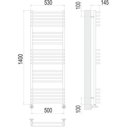 Полотенцесушитель Terminus 4670078530868 53х140 водяной хром - фото 3