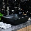 Раковина из сантехнического фарфора Melana 320353MB-805 50х40 накладная цвет черный без отверстий под смеситель