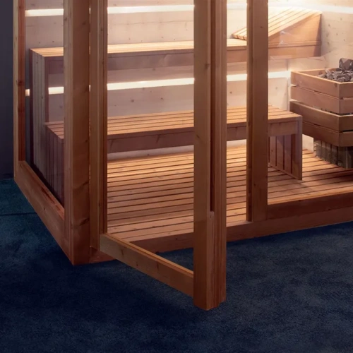 Сауна Gruppo Treesse AURA SA1815DX01AVL 180х150х216 с подсветкой дверь стекло/дерево левосторонняя - фото 3