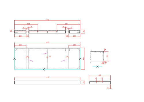 Столешница Armadi Art Flat 869-140-NM 141х46 накладная цвет черный - фото 2