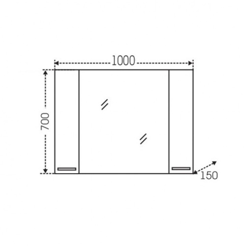 Зеркало-шкаф СанТа Родос 106018 100х15х70 подвесной цвет белый - фото 3