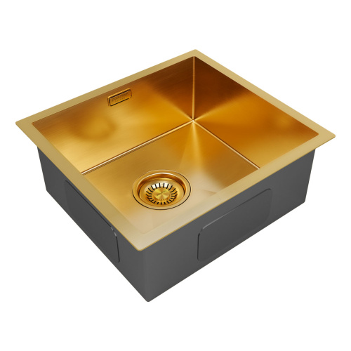 Кухонная мойка Paulmark ALLER 48 UNI PM804844-BG 43х39 цвет брашированное золото поверхность матовая - фото 2