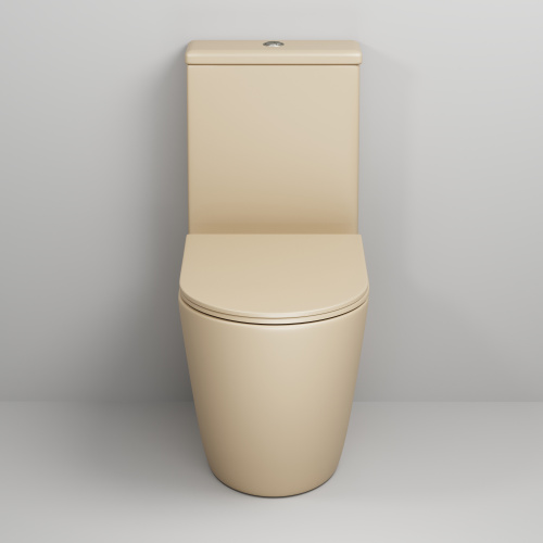 Унитаз напольный с бачком Grossman Color GR-4480BEMS бежевый матовый с сиденьем безободковый каскадный смыв - фото 3