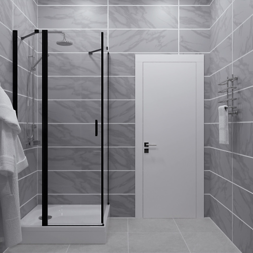 Душевой уголок Тритон Йота Щ0000054037 90х90 стекло прозрачное профиль черный с поддоном - фото 4