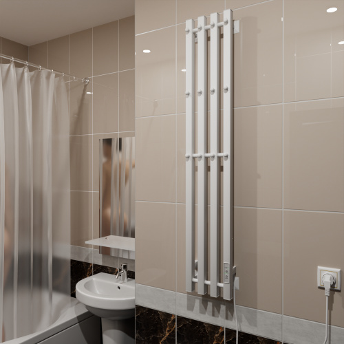 Полотенцесушитель Altasan АргоЛюксПроф АргоЛюксПроф12021БМ подвесной 21х120 электрический белый матовый - фото 2