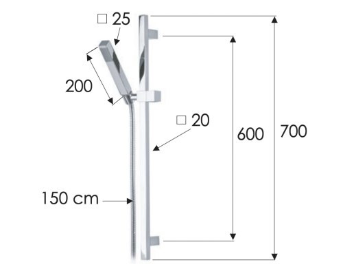 Душевой гарнитур Remer 317S317SS настенный цвет хром - фото 2