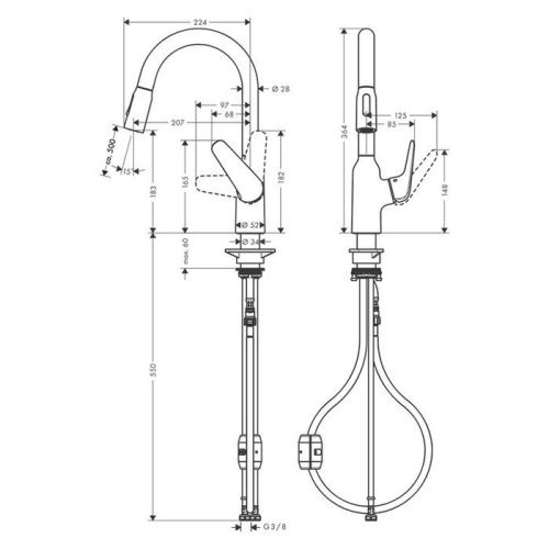 Смеситель для кухни Hansgrohe 71801000 на мойку хром - фото 2