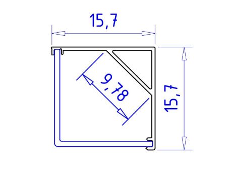 Алюминиевый угловой профиль Ambrella Light Alum Profile (Алум Профиле) GP2150AL