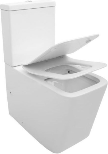 Чаша унитаза напольная Aquanet Tavr TAVR-C1 цвет белый без бачка с сиденьем микролифт безободковая каскадный смыв - фото 3