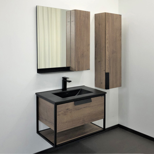 Тумба с раковиной Comforty Бонн 00-00001936CF 76х47х52 подвесная цвет дуб темный - фото 5