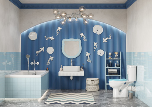 Унитаз-компакт напольный с бачком Santek Каспер 1WH501846 белый/голубой с сиденьем каскадный смыв - фото 4