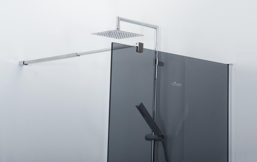 Душевая перегородка Cezares LIBERTA LIBERTA-L-1-90-GR-Cr 90х195 стекло тонированное профиль хром глянцевый - фото 3