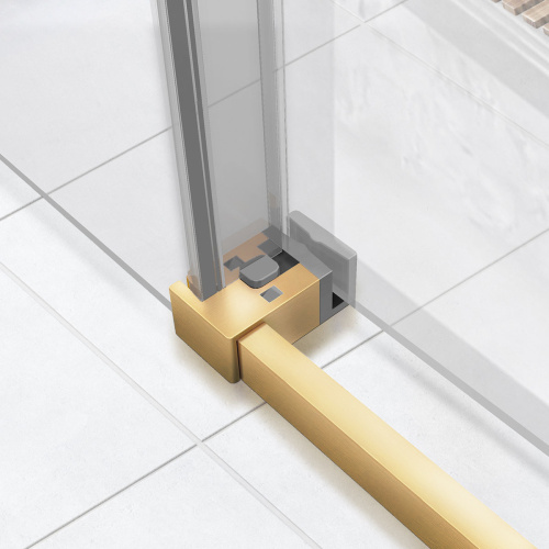 Душевой уголок Vincea Slim Soft VSR-1SS9013CLG 130х90 стекло прозрачное профиль золото брашированное без поддона - фото 3