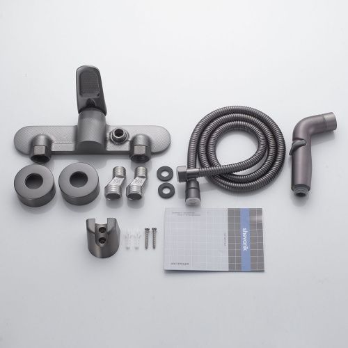 Гигиенический душ со смесителем Shevanik S4705T-1 оружейная сталь - фото 4