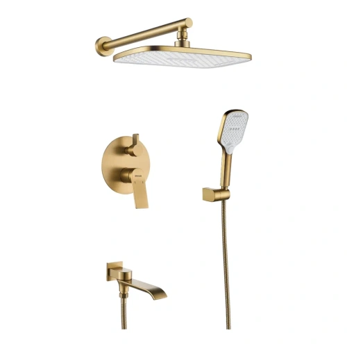 Душевая система Shevanik S4135G встраиваемая в стену цвет золотой сатин - фото 2