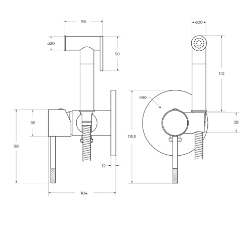 Гигиенический душ Cezares RELAX RELAX-DIF-01 хром - фото 3