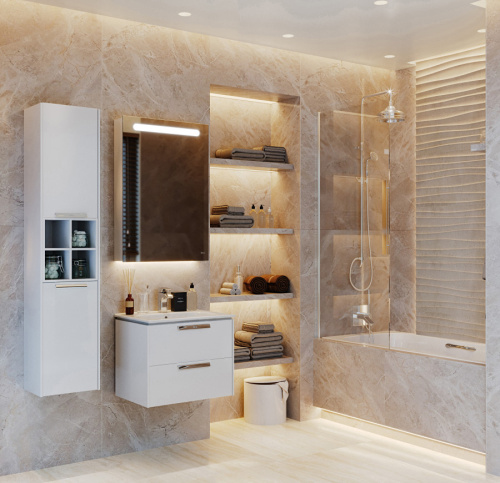 Шкаф-пенал Roca Lago 7857297806 35х28х166 подвесной цвет белый глянцевый - фото 3