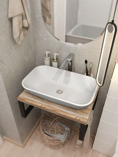 Столешница 1MarKa Grunge Loft Ц0000001583 60х48 накладная цвет дуб намибия - фото 3