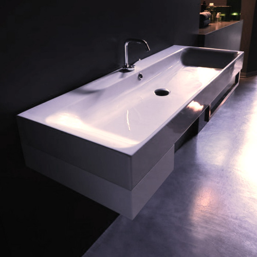 Раковина из сантехнического фарфора Kerasan Cento 353401*1 120х45 подвесная цвет белый 1 отверстие под смеситель